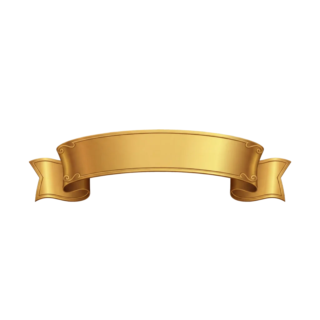 Golden Luxury Ribbon Banner PNG