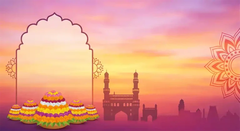Telangana Cultural Background with Bathukamma