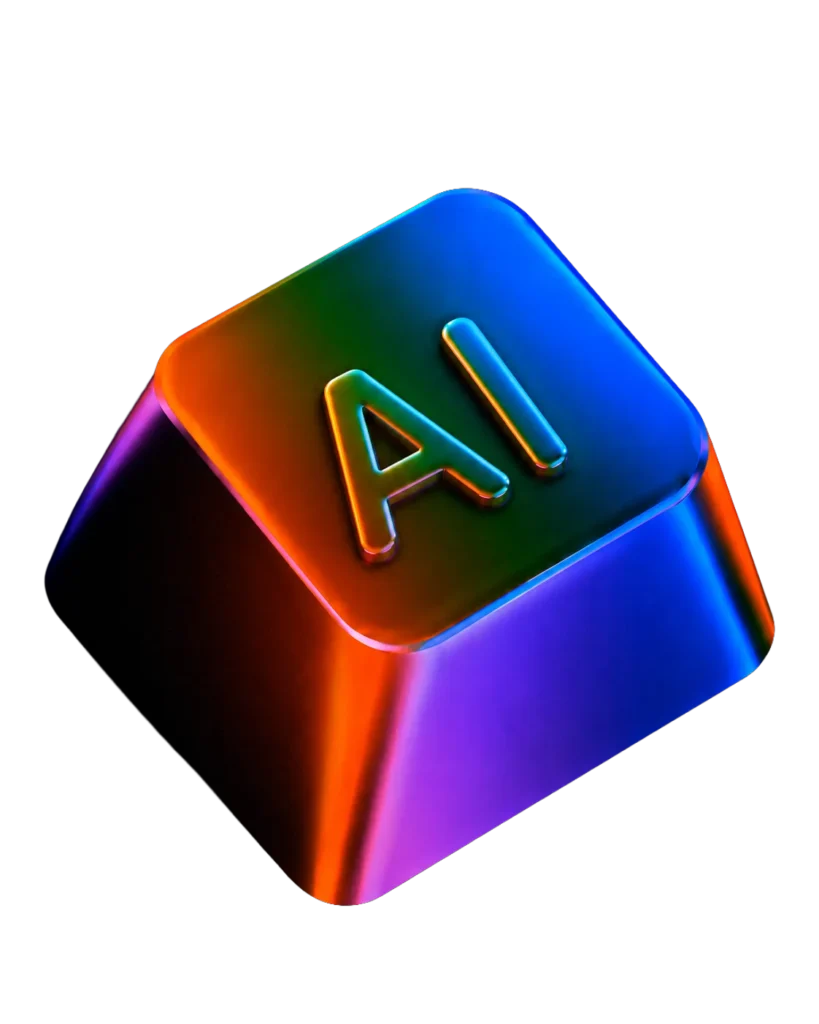 AI Neon RGB 3D Icon PNG