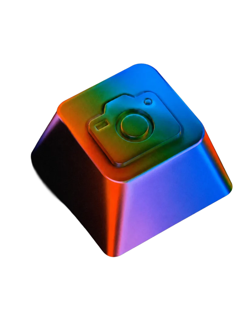 Camera Neon RGB 3D Icon PNG