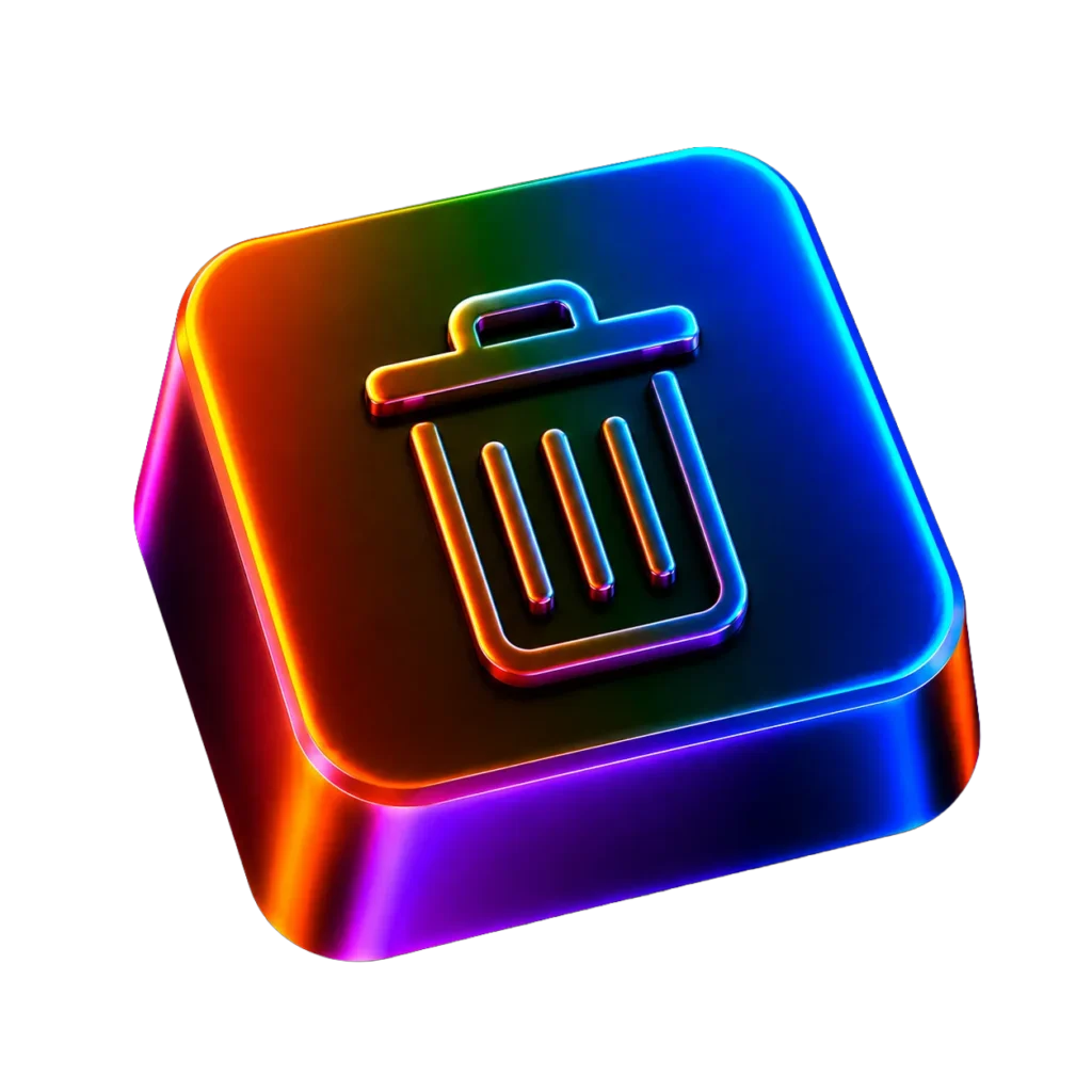 Delete Neon RGB 3D Icon PNG