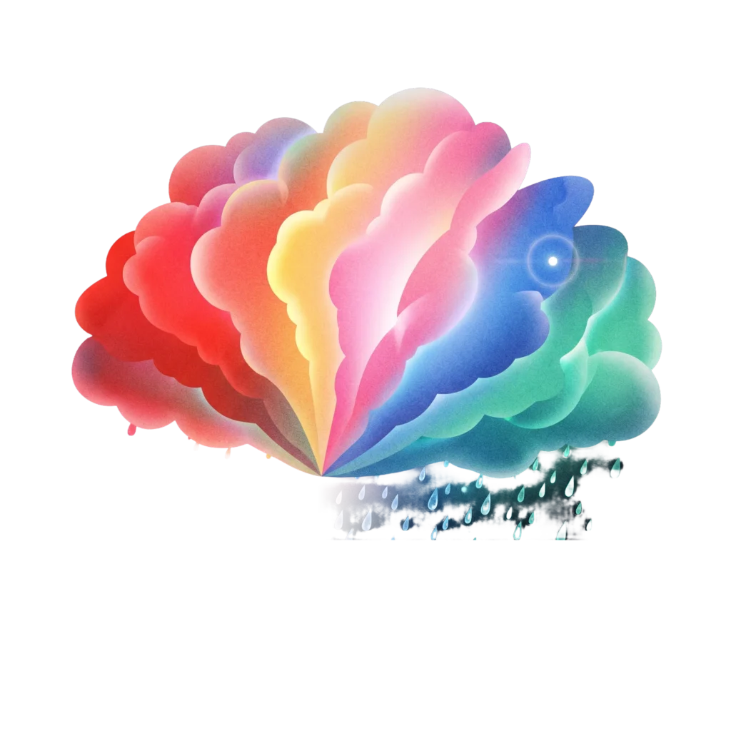 Dreamy Rainbow Cloud Icon PNG