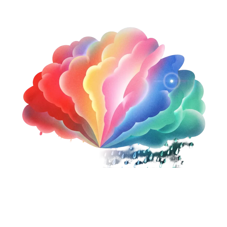 Dreamy Rainbow Cloud Icon PNG