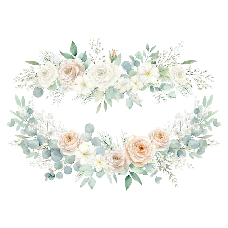 Elegant Watercolor Floral Frame PNG