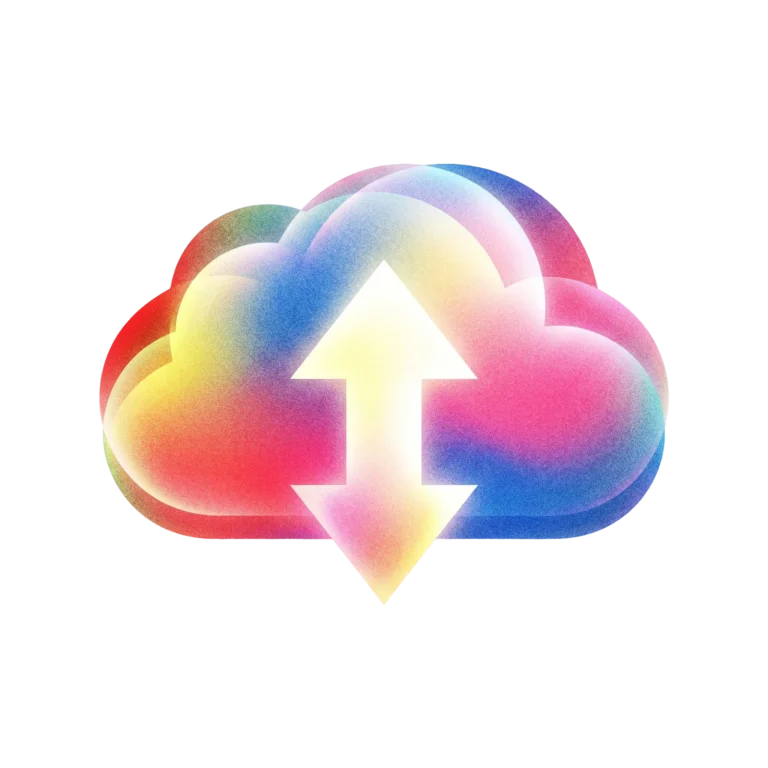 Ethereal Neon Cloud Sync PNG