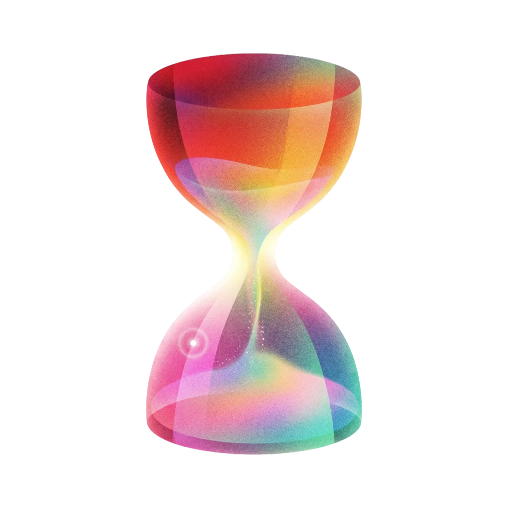 Ethereal Neon Hourglass PNG
