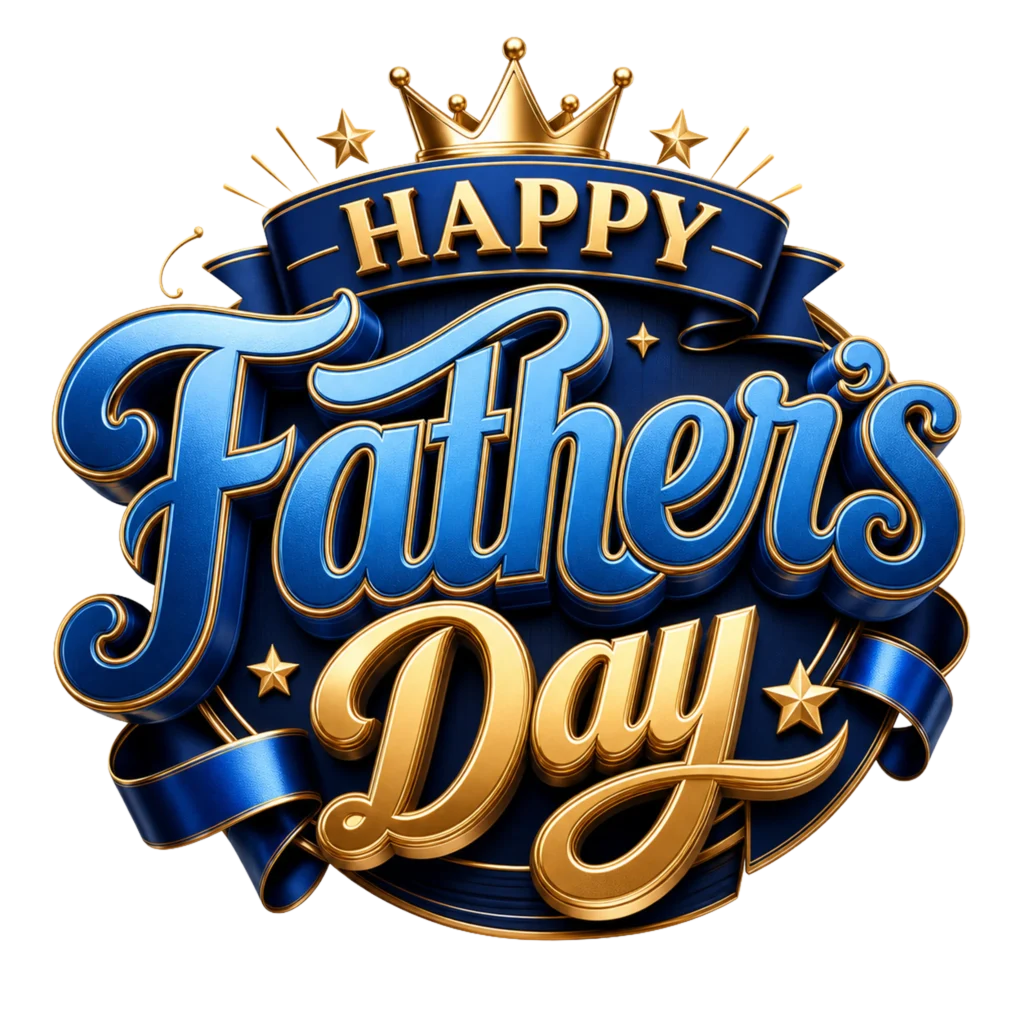 Happy Father's Day PNG Gold Typography Design