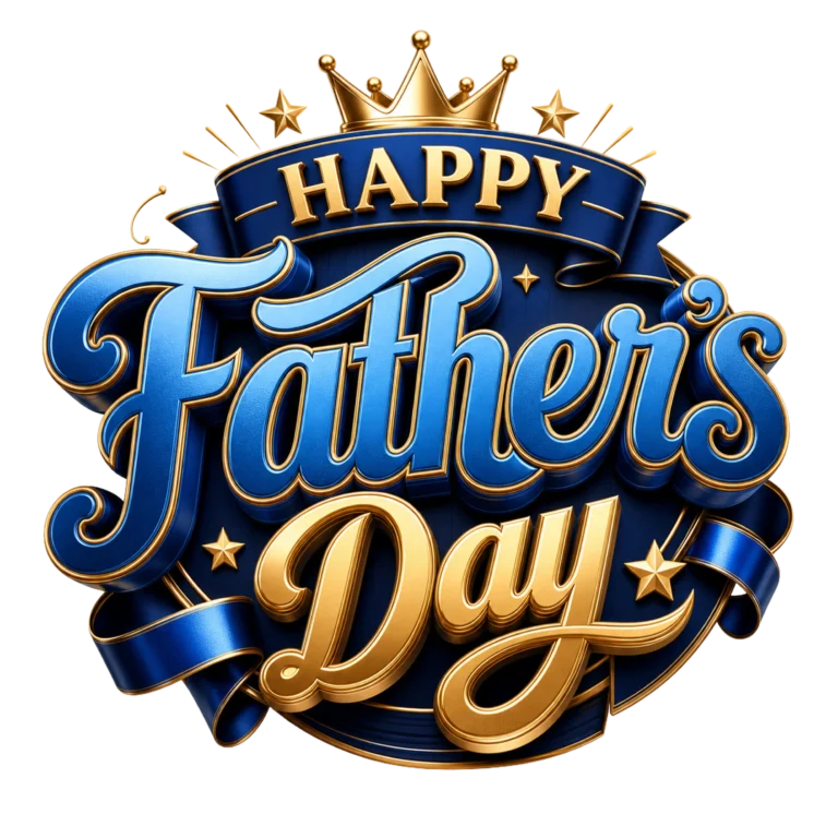 Happy Father's Day PNG Gold Typography Design