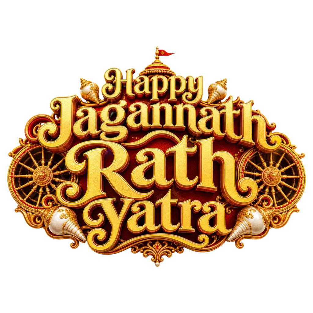 Happy Jagannath Rath Yatra Text PNG