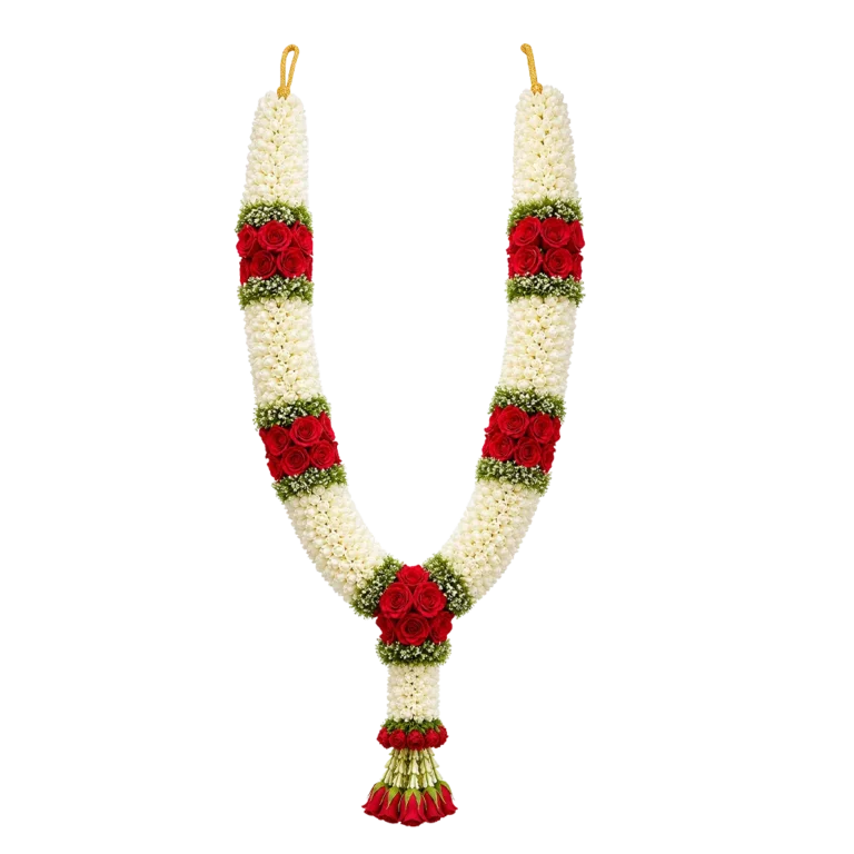 Traditional Indian Flower Garland PNG