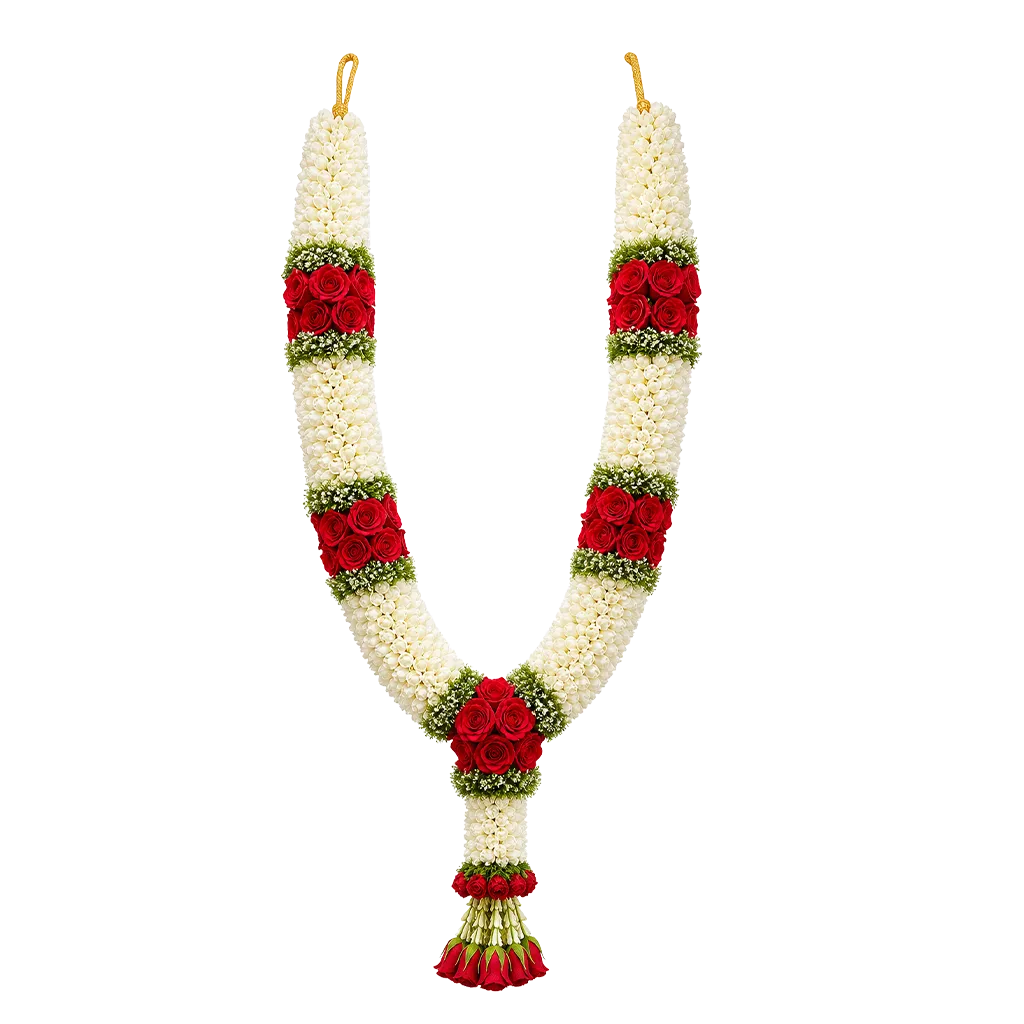 Traditional Indian Flower Garland PNG