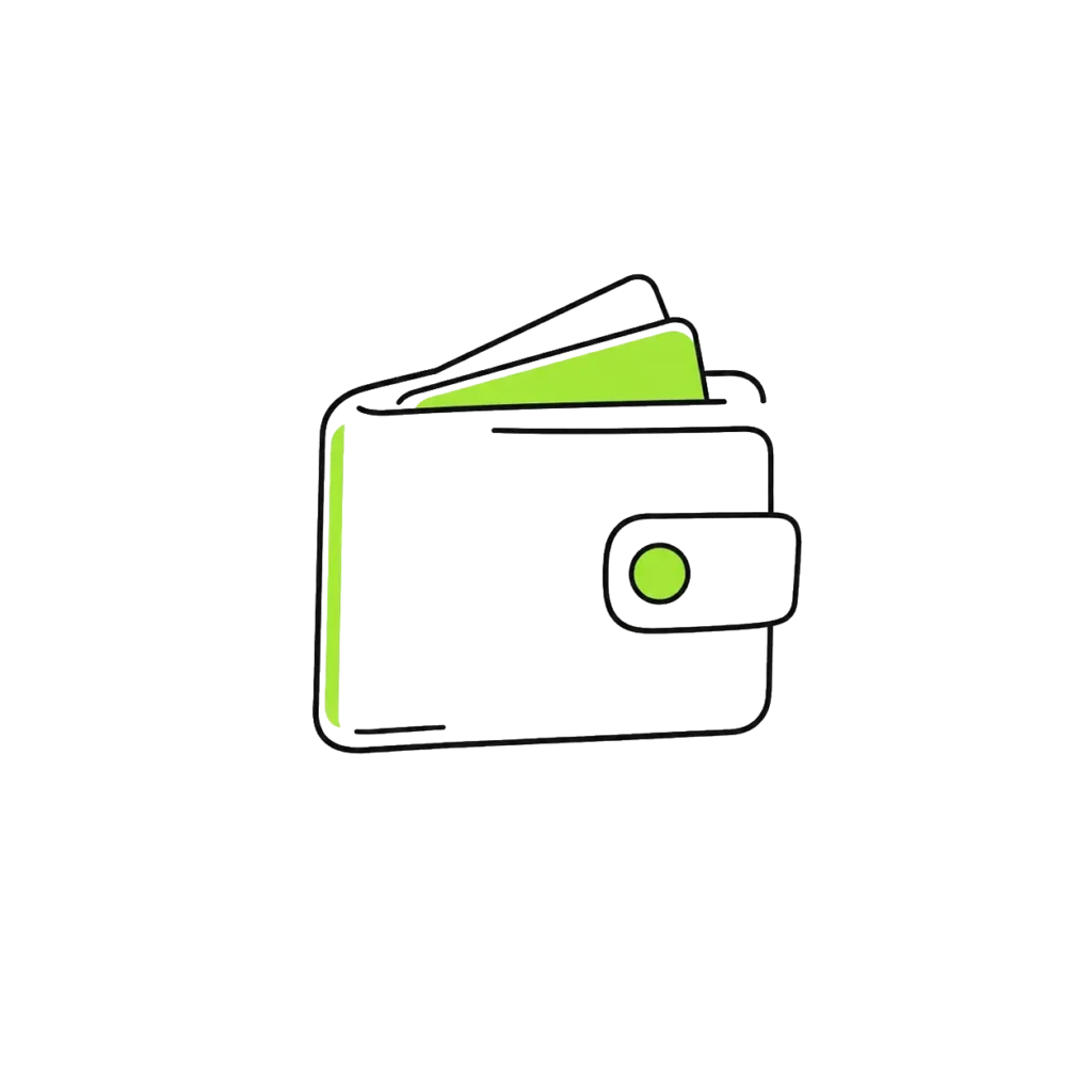 Wallet Icon PNG Vibrant Green