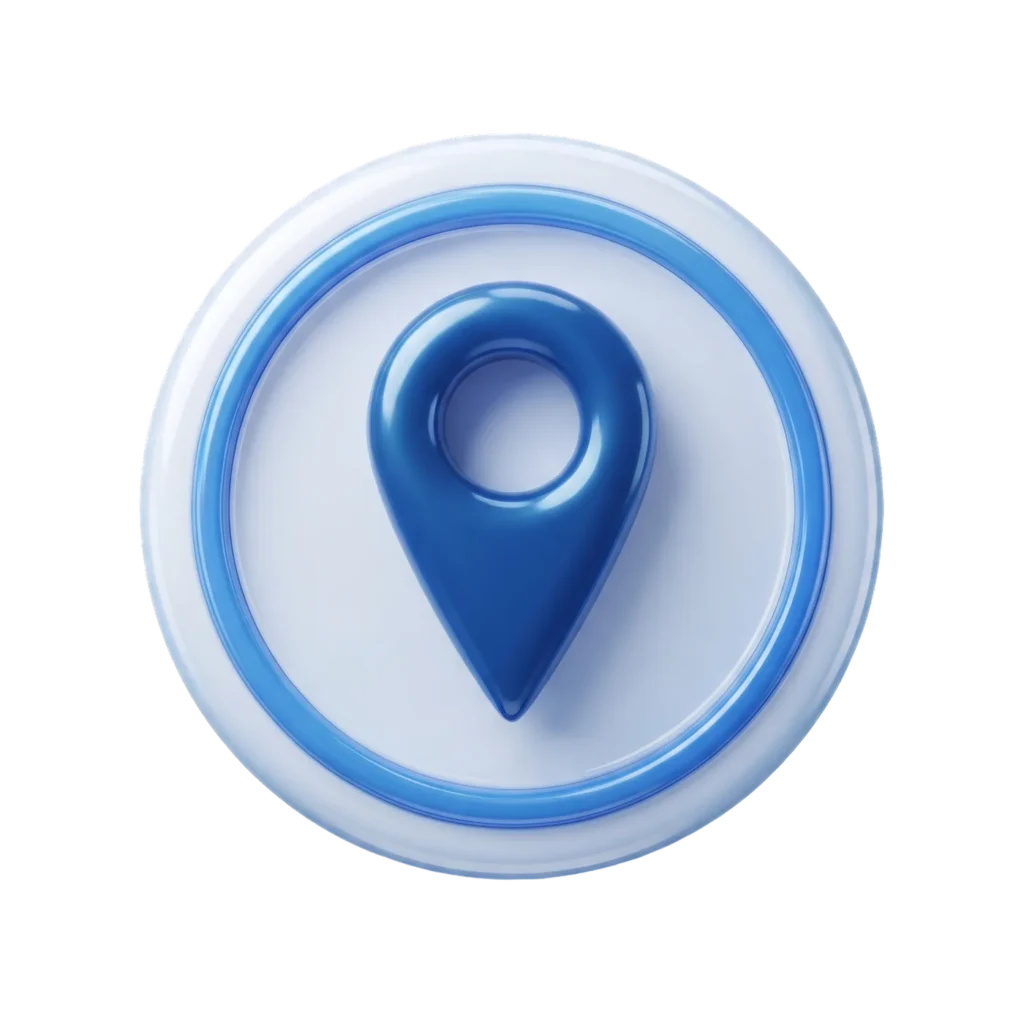 3D Blue Glossy Location Pin Icon PNG
