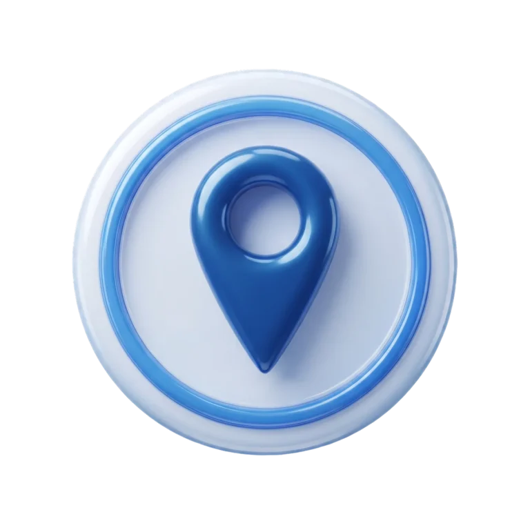 3D Blue Glossy Location Pin Icon PNG