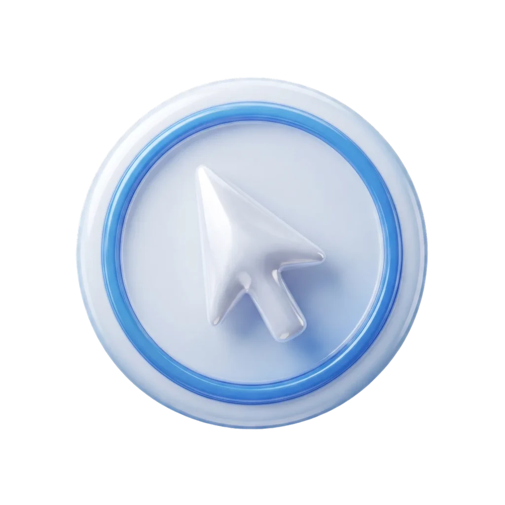 3D Blue Glossy Mouse Cursor Icon PNG