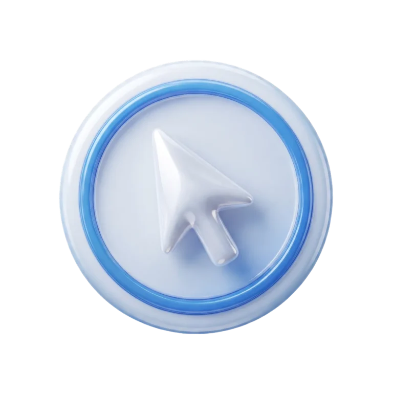 3D Blue Glossy Mouse Cursor Icon PNG