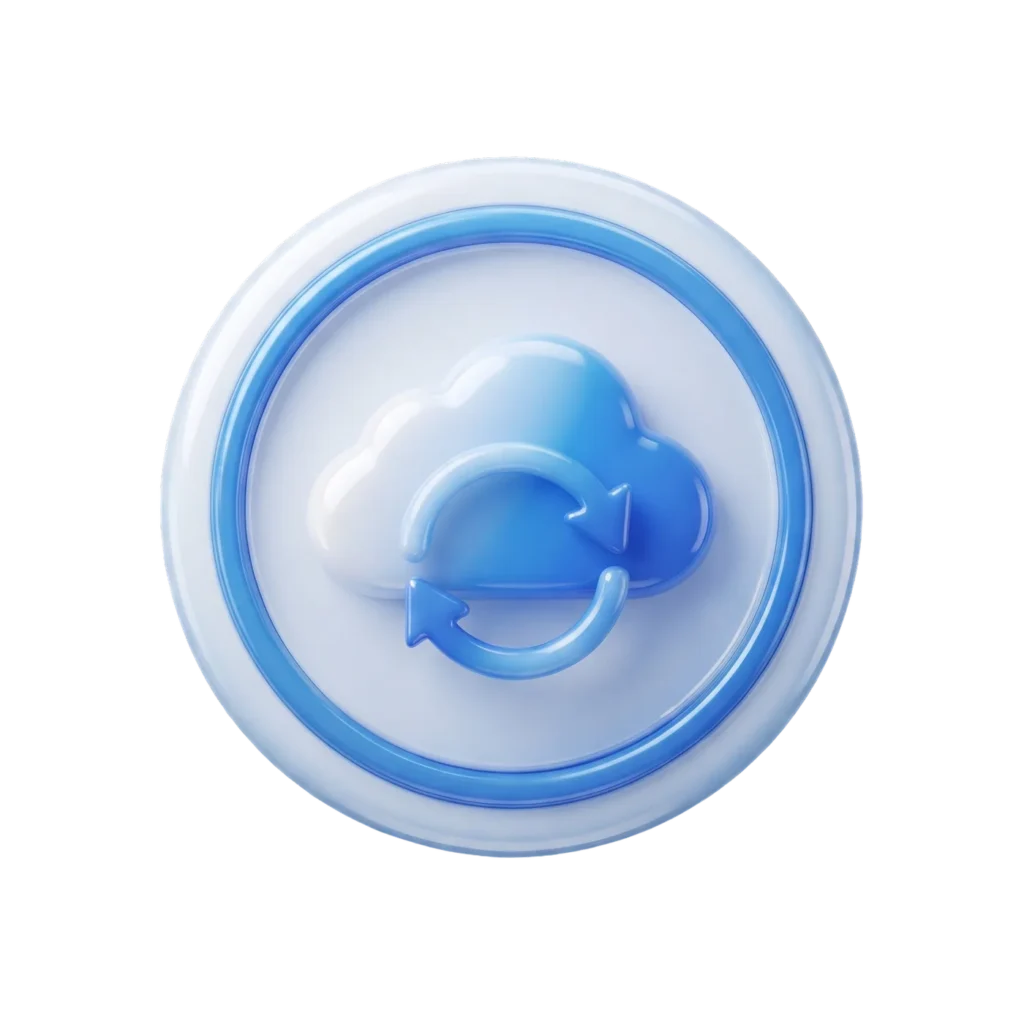 3D Cloud Sync Icon PNG