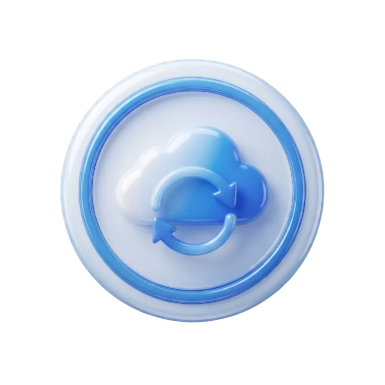 3D Cloud Sync Icon PNG