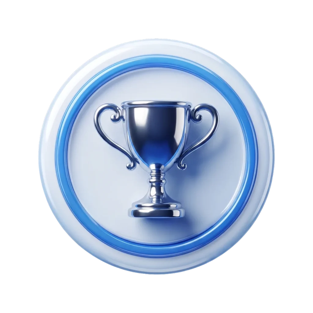 3D Trophy Icon PNG Glossy Award Cup Icon
