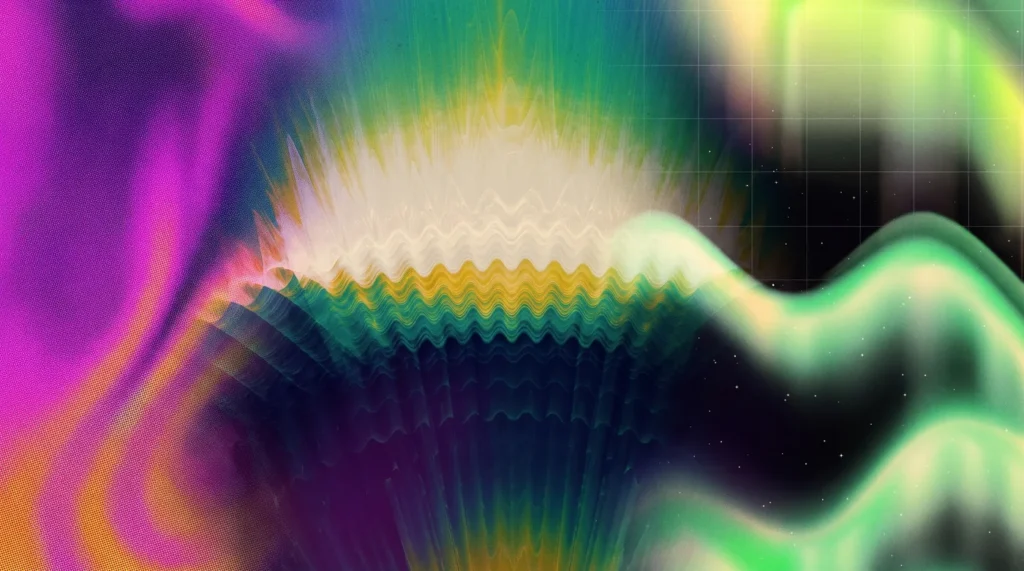 Abstract Aurora Wave Gradient Background