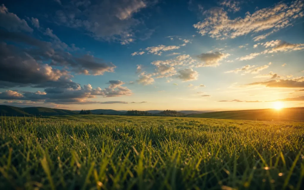 Cinematic Grass and Sky Background