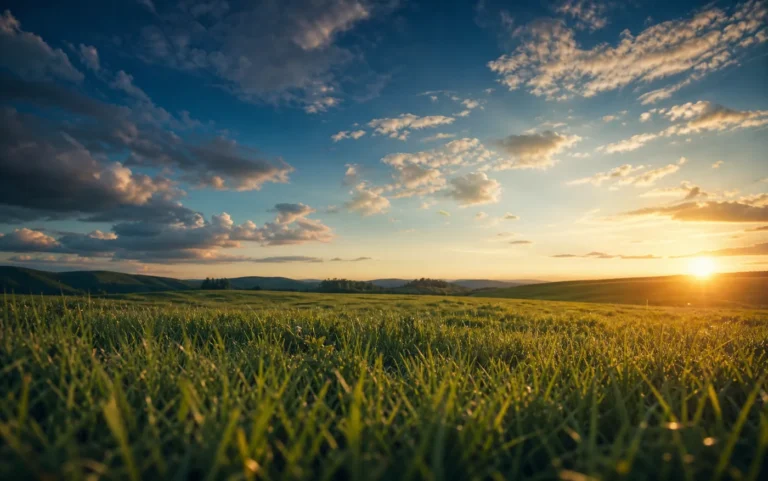 Cinematic Grass and Sky Background