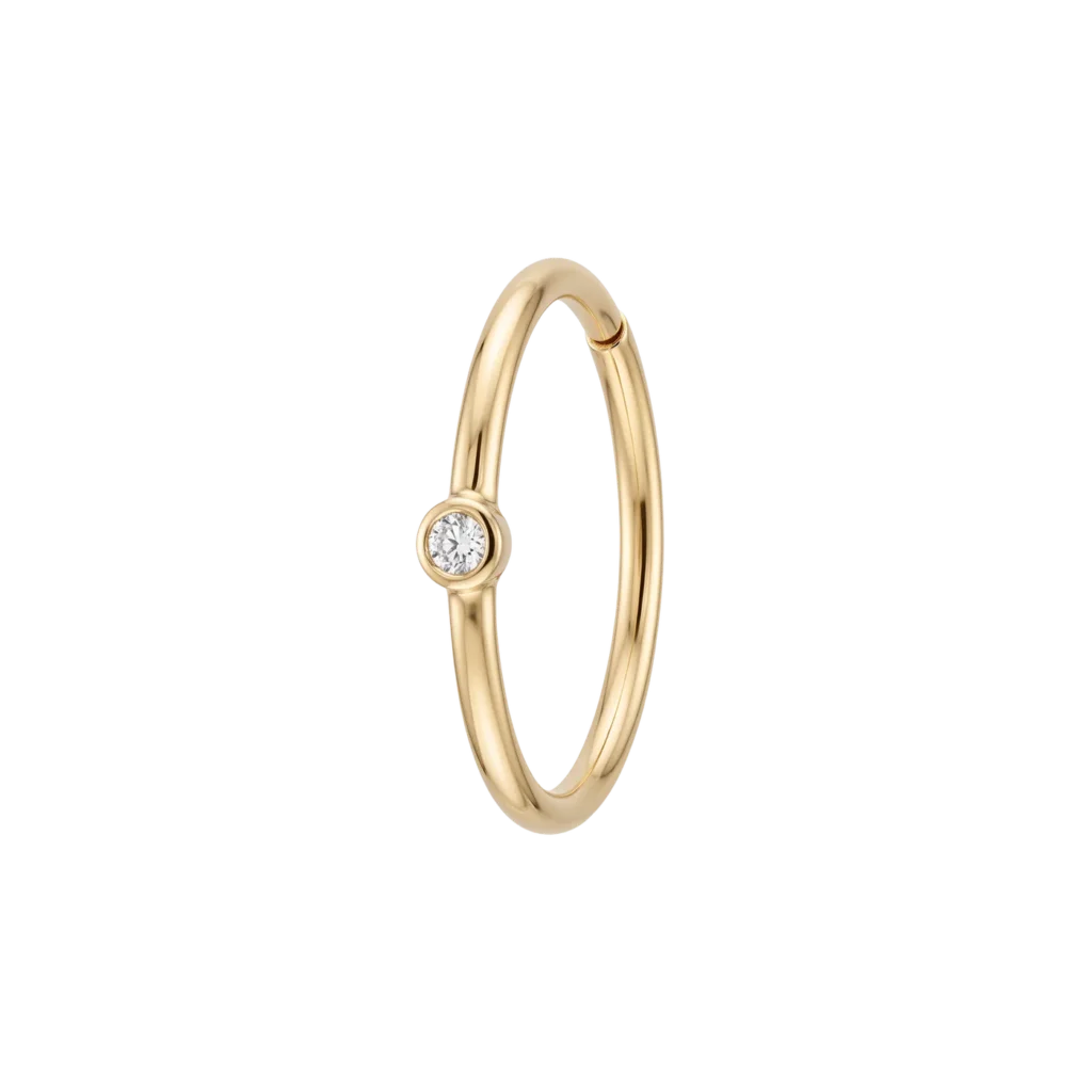 Gold Diamond Nose Ring PNG