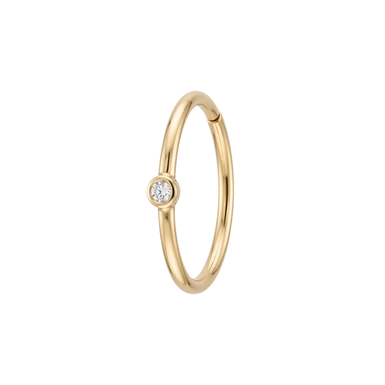 Gold Diamond Nose Ring PNG