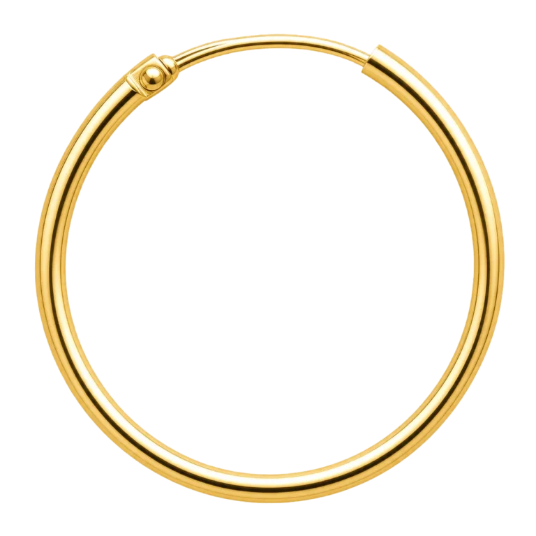 Gold Hoop Nose Ring PNG