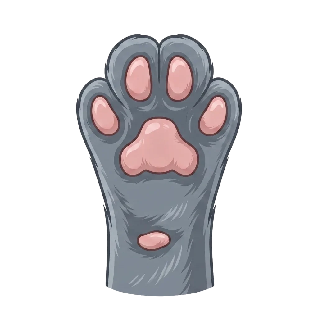 Grey Cat Paw PNG