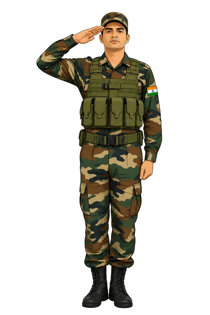 Indian Army Saluting Soldier PNG