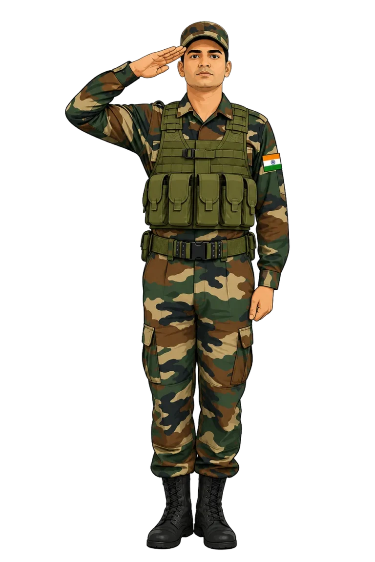 Indian Army Saluting Soldier PNG
