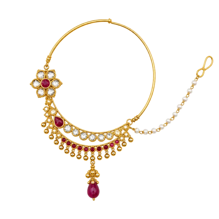 Indian Bridal Nose Ring PNG