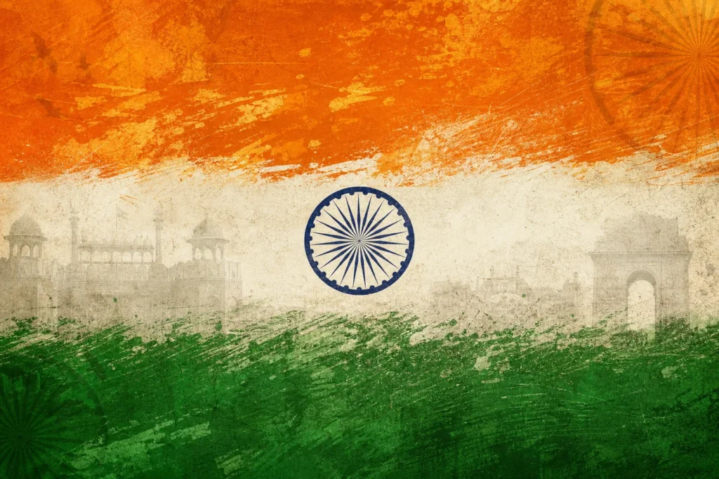 Indian Independence Day Grunge Texture Background