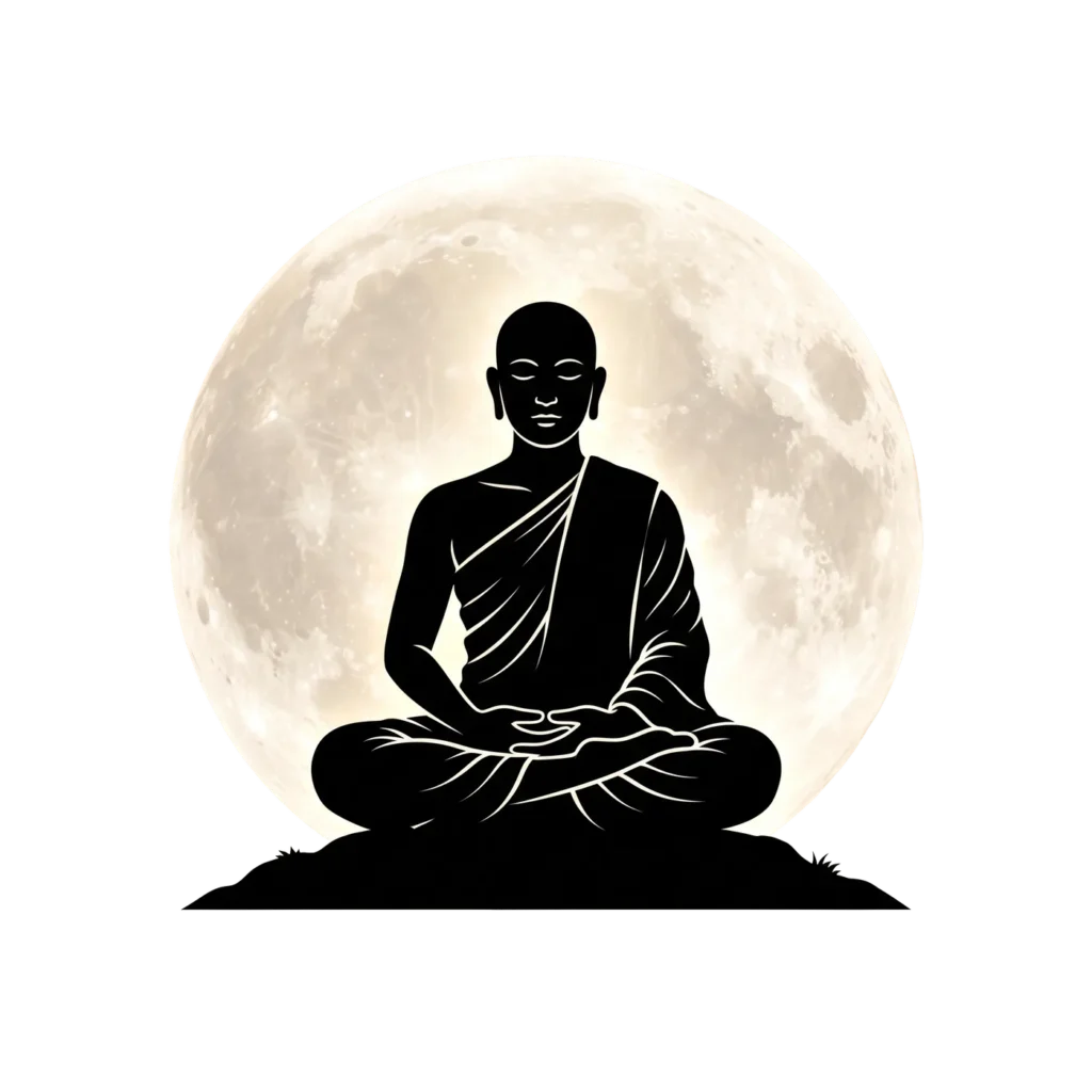 Meditating Monk Silhouette PNG