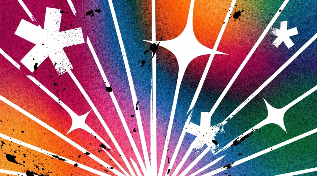 Retro Pop Art Abstract Color Burst with ai art Background