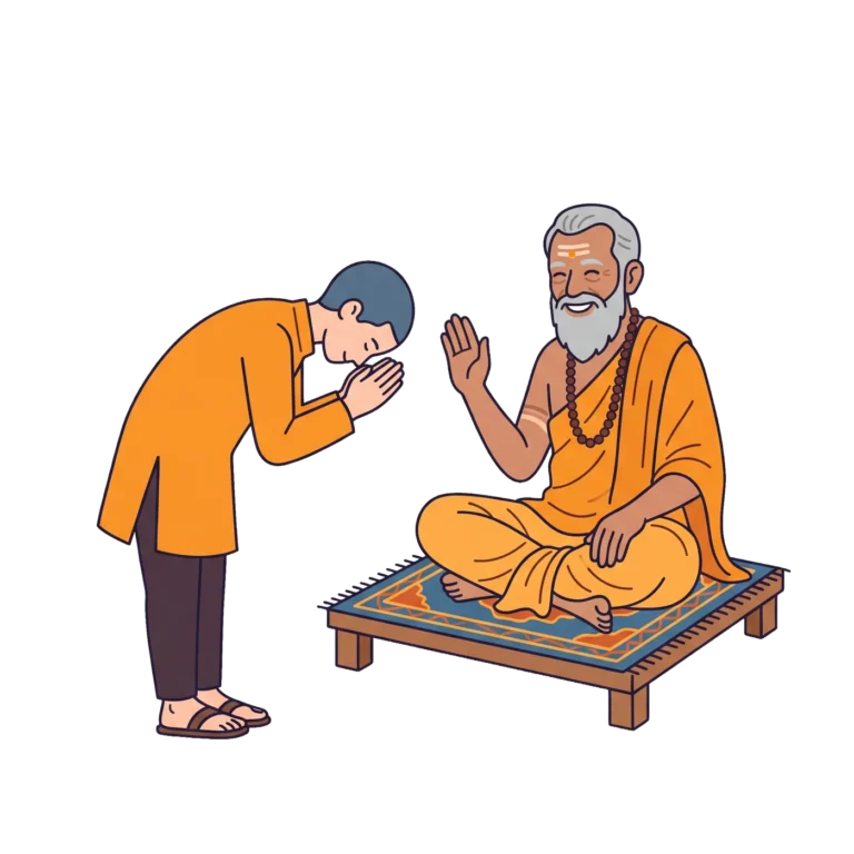 Student Bowing to Guru PNG – Guru Purnima Illustration